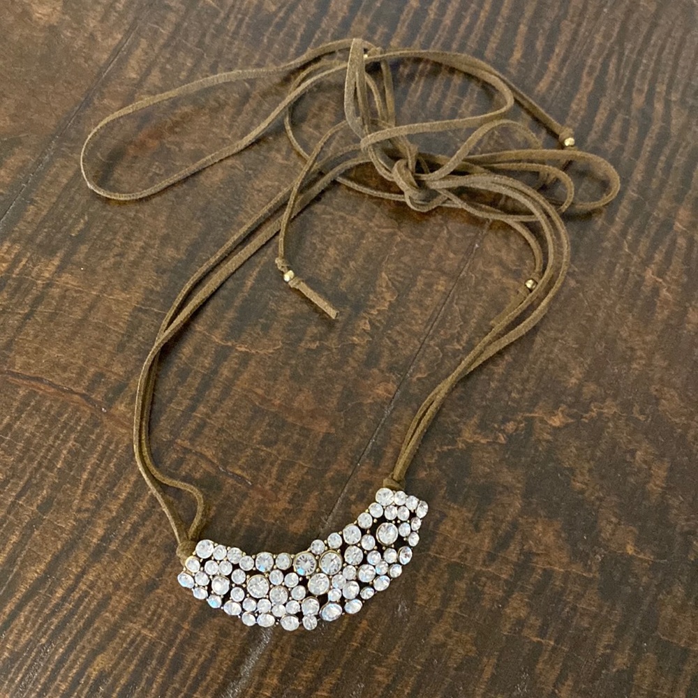 Necklace with brown rope